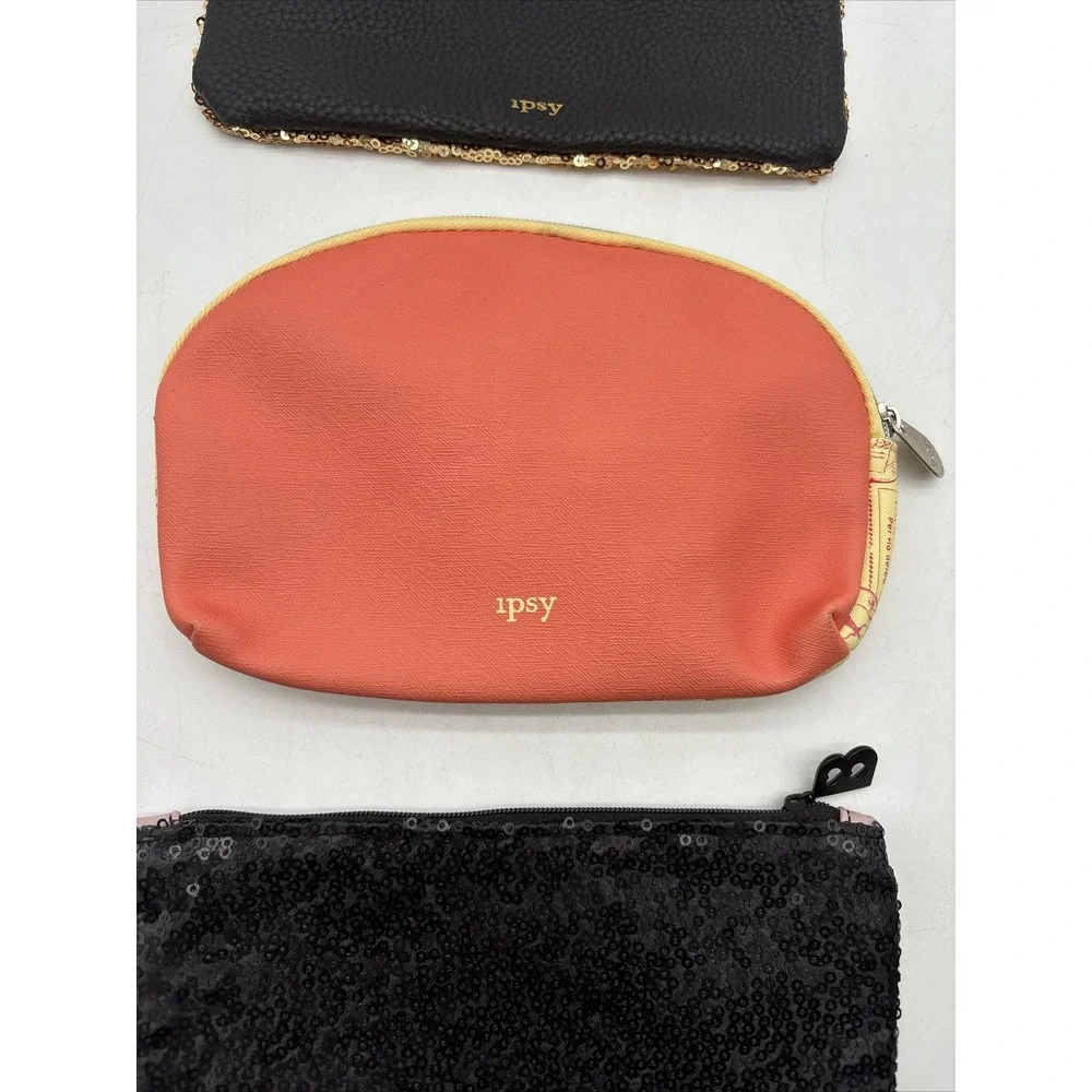 New W/out Tags 3 Ipsy Cosmetic Makeup Bags - Passport, Sequin, Betty Boop